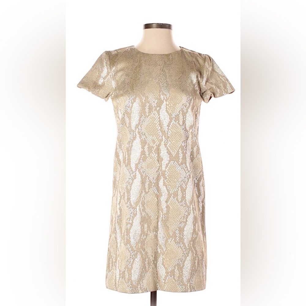 French Connection Gold Snake Print Mini Dress
